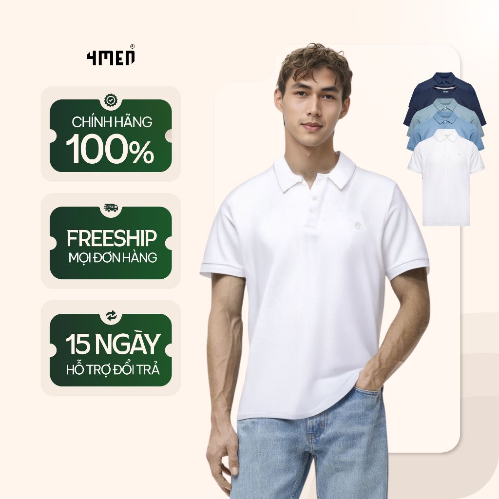 เสื้อโปโลกีฬาพิมพ์ลายโลโก้ 4M Round Regular Form PO171 นุ่ม ระบายอากาศได้ดี ยางยืด ดูดซับเหงื่อ ราคา