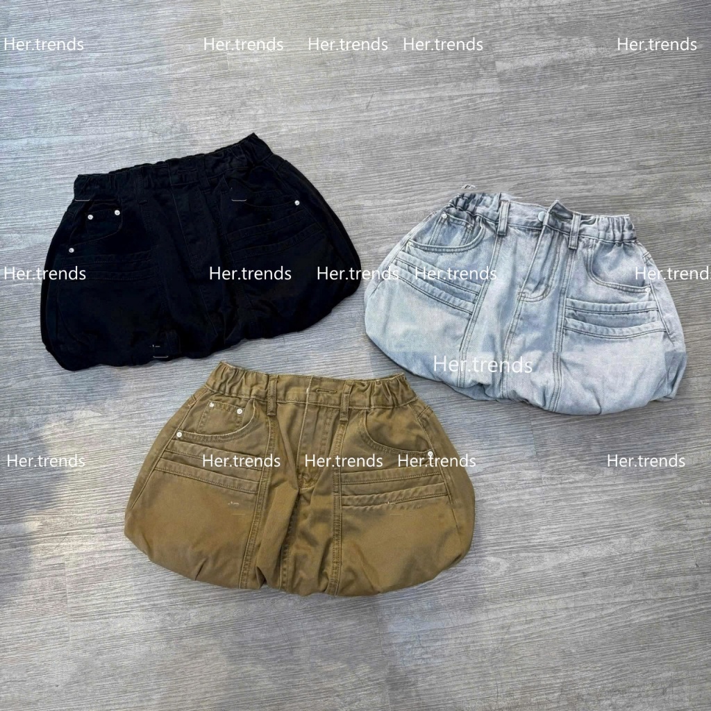 กระโปรงยีนส์ฟักทอง QC box L1 Q001