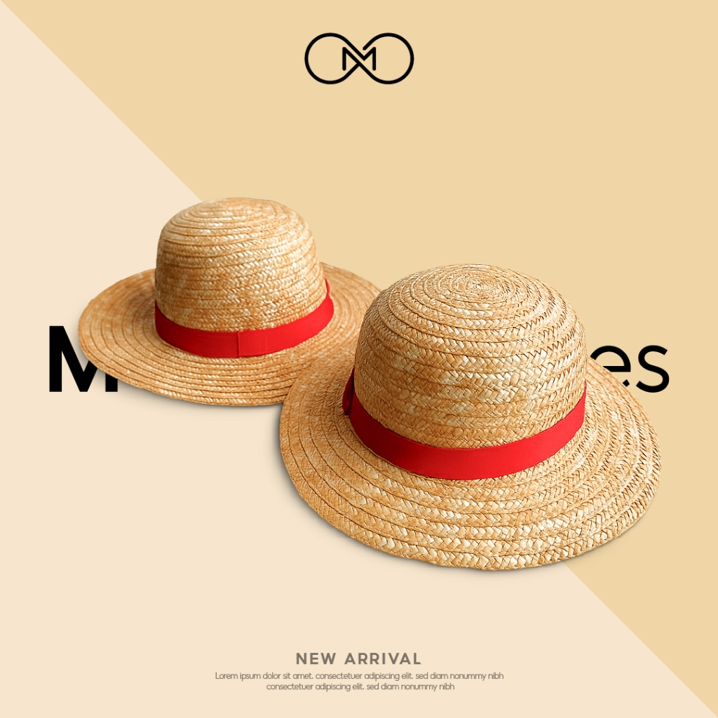 หมวกฟางลูฟี่ JCB24 หมวกโจรสลัดคิงวันพีซคอสเพลย์การ์ตูนอะนิเมะหมวกชายหาดปิคนิค