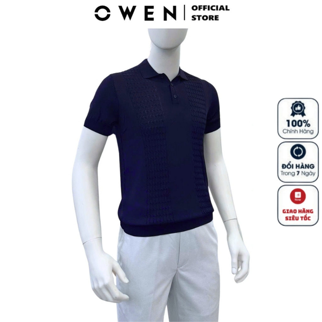 OWEN ALP เสื้อโปโลผู้ชายแขนสั้นคอปก251291เสื้อยืดสีม่วงสีน้ําเงินผ้านุ่มไนลอนคุณภาพสูงแบบเข้ารูปหุ่น