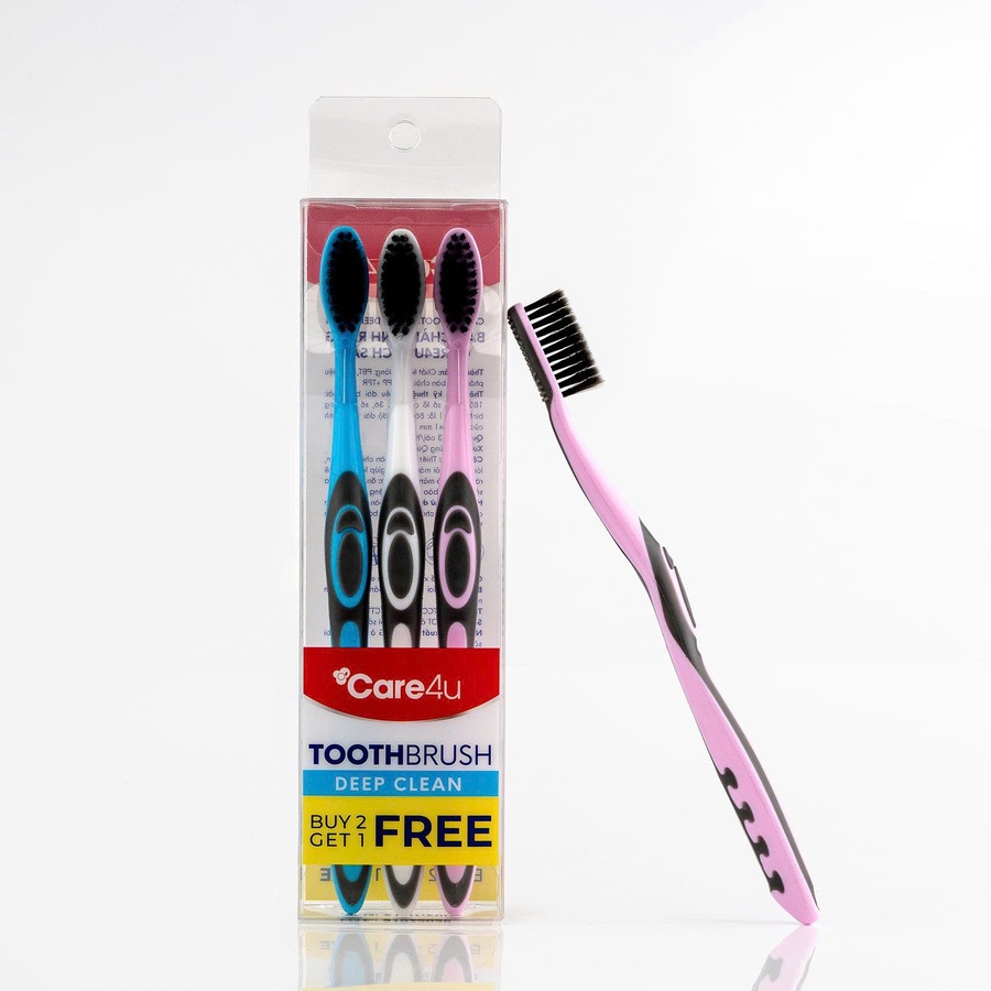 Combo 2 ชุดแปรงสีฟัน Care4u ทําความสะอาดได้อย่างล้ําลึก ขนแปรงนุ่ม