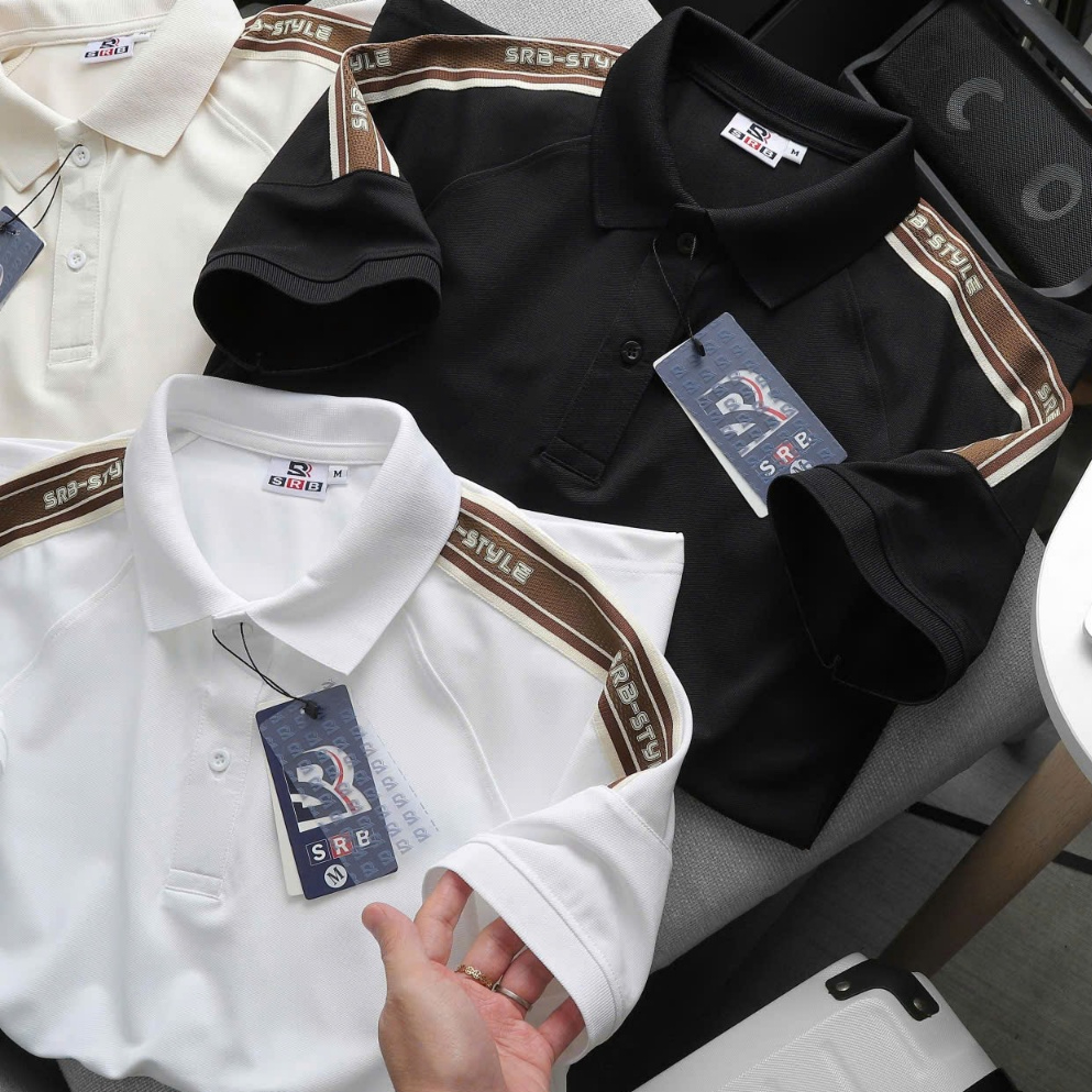 เสื้อยืดร่างกายคอปกเปิดลงของผู้ชาย SRB15 คุณภาพสูง อ่อนเยาว์ หรูหรา ผู้ชาย หนา นุ่ม เย็น ผ้าจระเข้ทน