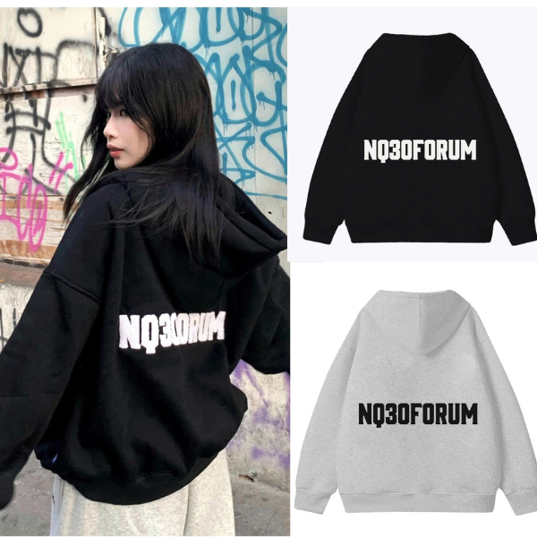 เสื้อแจ็คเก็ตผ้าสักหลาดสําหรับผู้ชายและผู้หญิง Hoodie Zip NQ30 FORUM COTTON ปัก - Hodie NQ30 FORUM ร