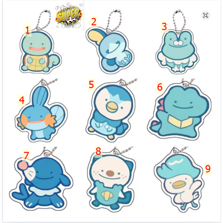 Pokemon Piplup Mudkip พวงกุญแจอะนิเมะอุปกรณ์ต่อพ่วงน่ารักการ์ตูนกระเป๋าเป้สะพายหลัง Key จี้ Kawaii ส