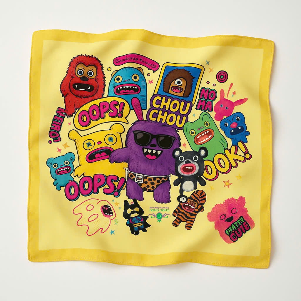CHOU CHOU FUGGLER_"อย่าจริงจัง – Happy like Fuggler" - FUGGLER Bandana - ผ้าพันคอไหม - ผ้าพันคอ
