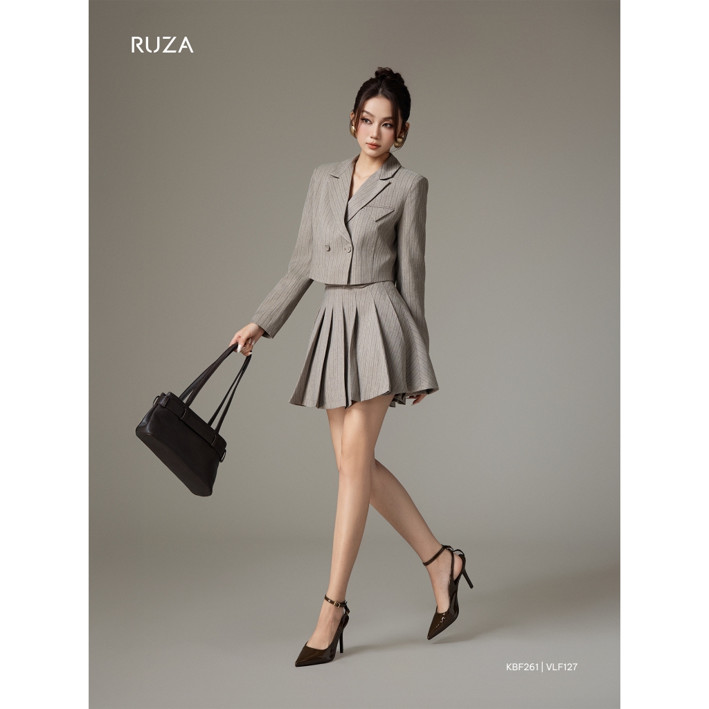 รูซ่า กระโปรงบานจีบ สไตล์แฟชั่นออฟฟิศหรูหรา VLF127 VLF128
