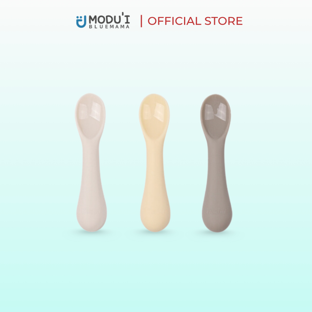 BLW Baby Spoon/ Modui Bluemama Premium Platinum Silicone Straw ของแท้เกาหลี