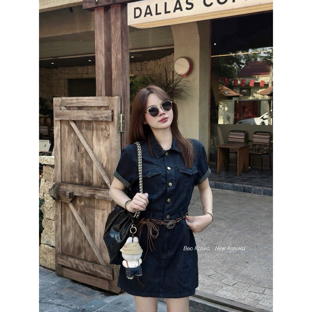 JUMP JEAN DARK GREEN พร้อมเข็มขัด JEWEL CHAIN