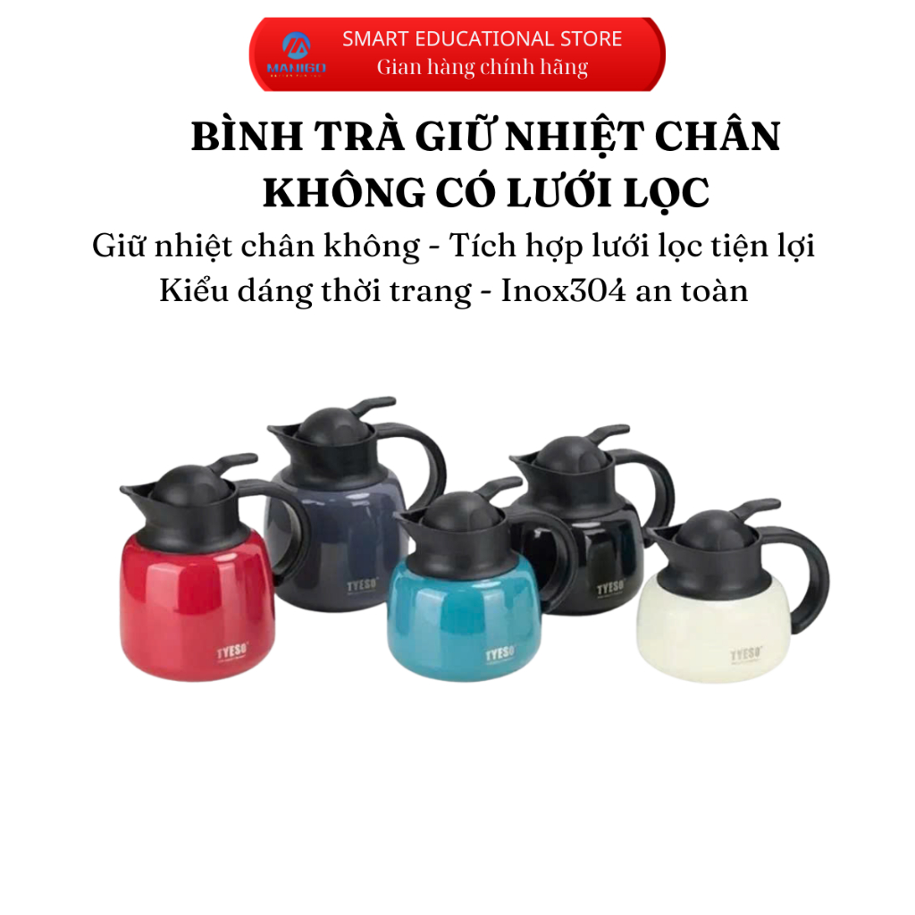 TYESO กาต้มน้ําชา กระติกน้ําร้อน หม้อชา 1000ml พร้อมที่กรองชาแท้ TS-8875 TS-8876 TS-8877