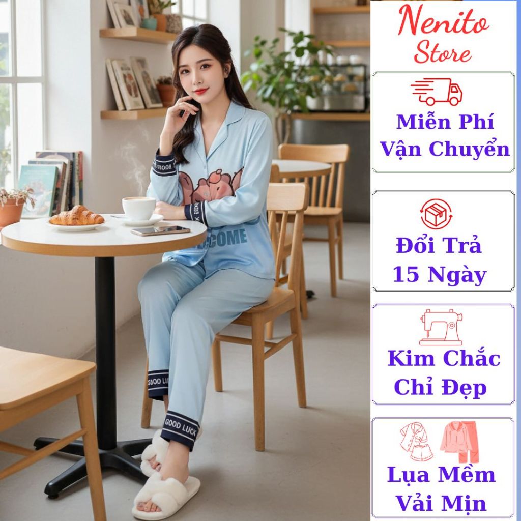 [PYJAMA] ชุดบ้านเลดี้สุดหรูทําจากผ้าไหมเนื้อนุ่มหรูหราและไดนามิกสไตล์