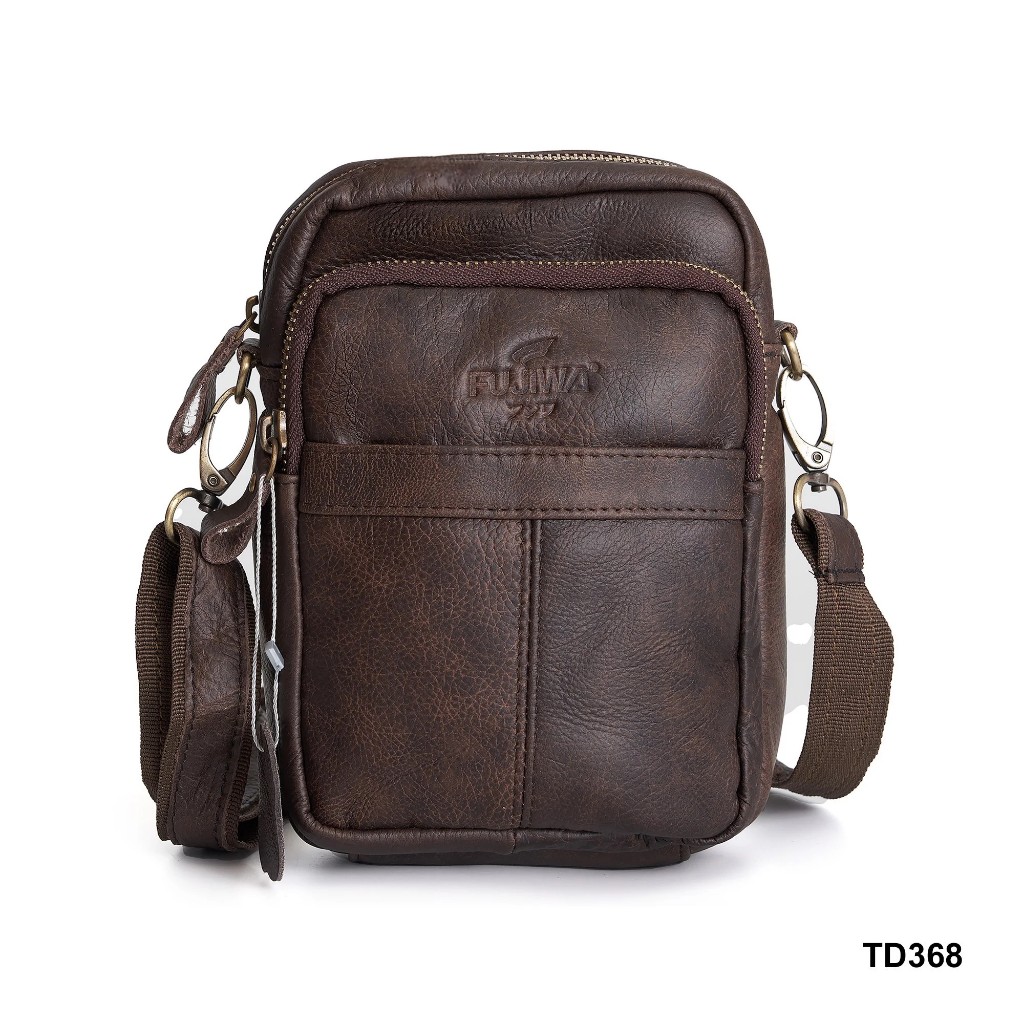 Fujiwa Cowhide กระเป๋าผู้ชายและผู้หญิง - D368 ด้ายเย็บผ้าแข็งอย่างพิถีพิถัน หลากสี ฟรีไซส์