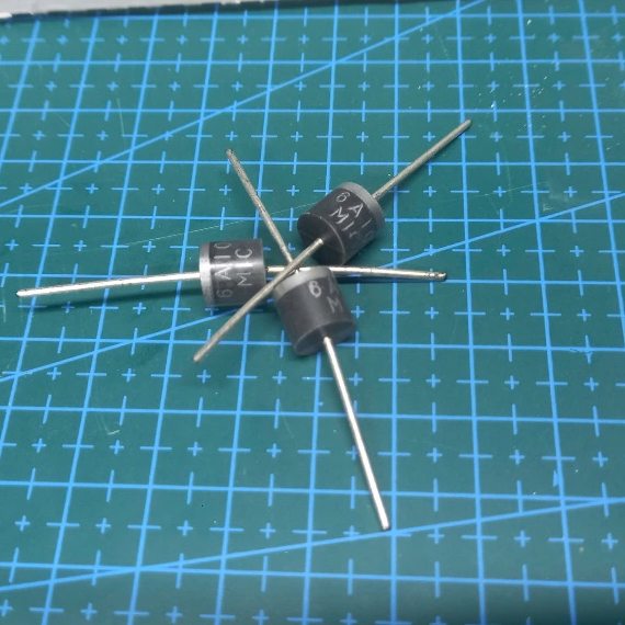 ไดโอด 6A 1000V 6A10 ของแท้ MIC วงจรเรียงกระแสพิน