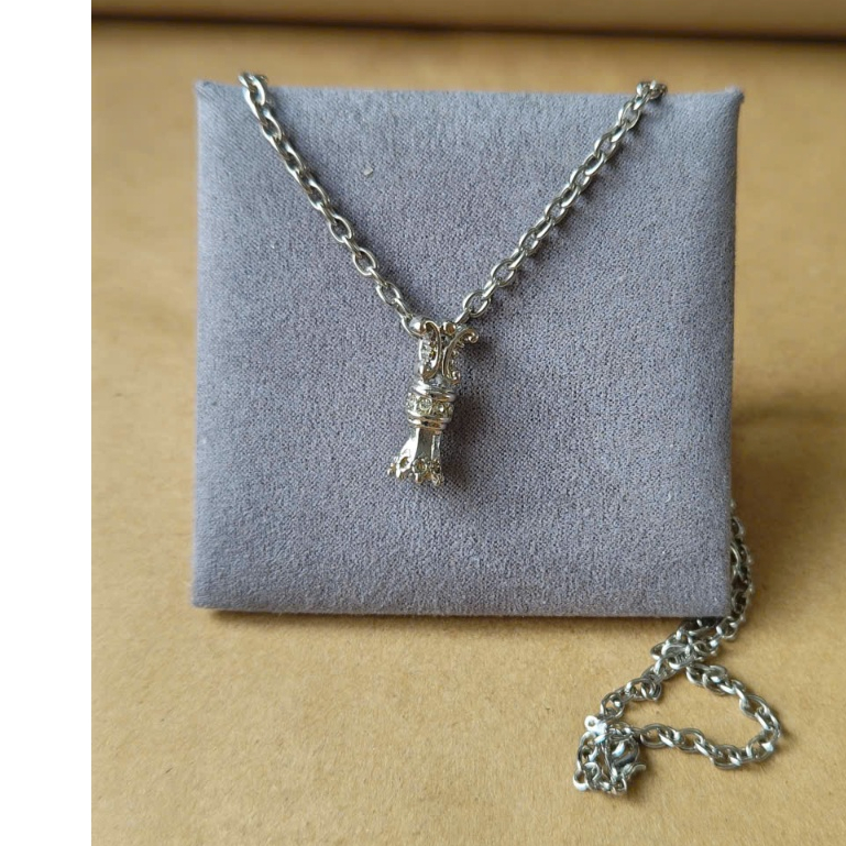 DM0017-CLASSIC JAPANESE CROWN NECKLACE - LUXURY SILVER LIGHT, PURE SMALL FORM