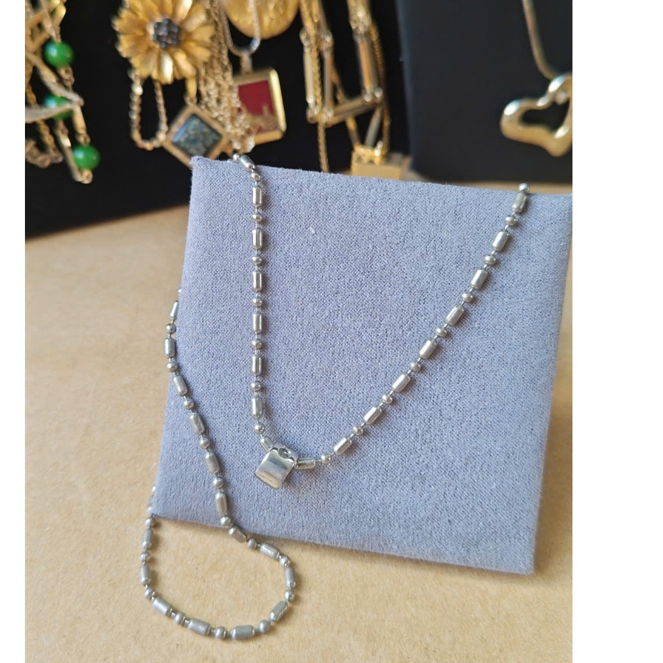 DM0020-สร้อยคอญี่ปุ่นพร้อมจี้หกเหลี่ยมประดับเพชร - PERSONALITY, MINIMALIST STYLE