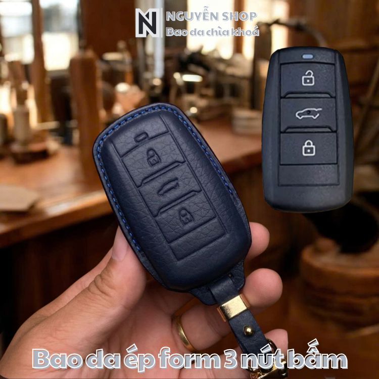 Vinfast VIN-G3 Car Form Pressed Leather Key Cover สําหรับ Limo Green VF5, VF6, VF7, ของแท้ Togo cowh