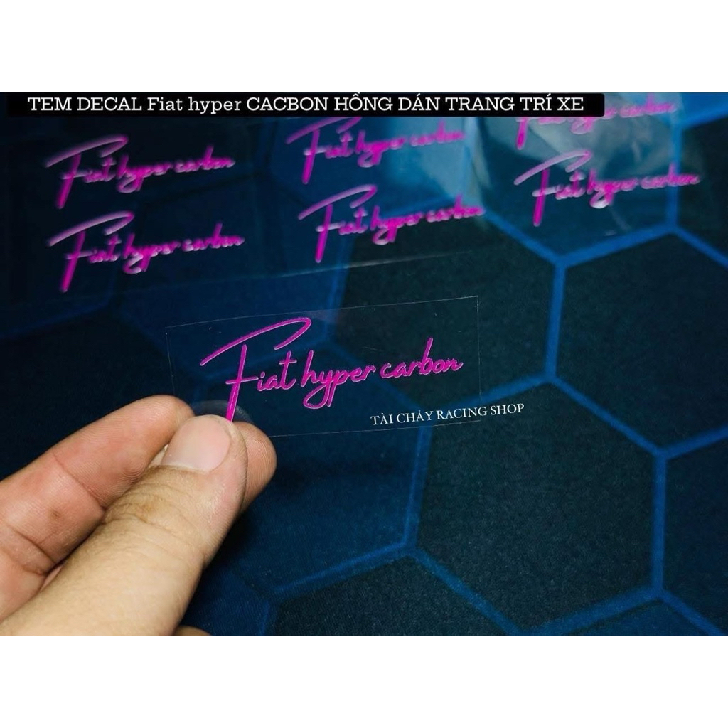[ 1 STAMP ] Fiat hyper carbon PINK DECAL STICKER สําหรับตกแต่งรถยนต์