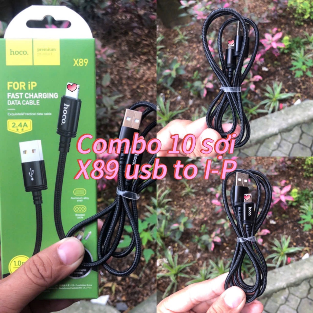 [ราคา] คอมโบ ชุดสาย hoco x89 USB เป็นผลไม้ 10 เส้น