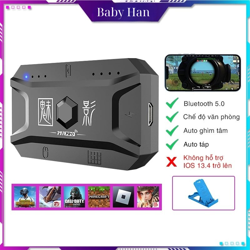 Meiying M1 Pro bluetooth 5.0 อะแดปเตอร์สําหรับเล่นเกมโดยไม่ชักช้าสําหรับเล่น PUBG Mobile Free Fire C