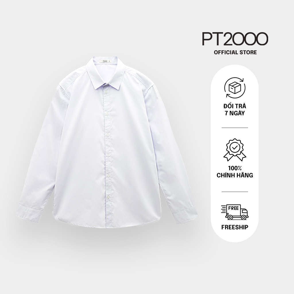 เสื้อเชิ้ตลายตารางหมากรุกแขนยาวผู้ชาย PT2000 ผ้าคอตตอน ทรง Regular (SMM-N916)