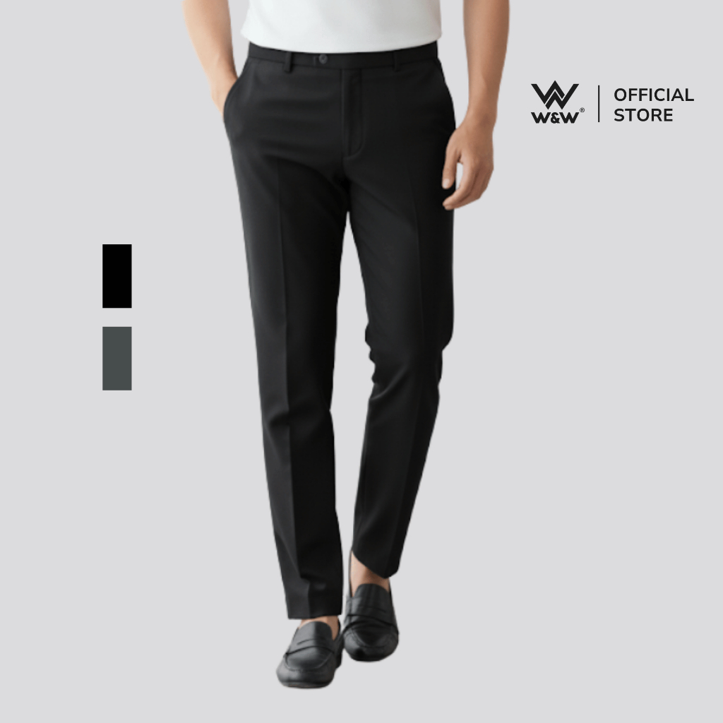 กางเกงลําลองผู้ชาย W&W WLP54R Regular Fit Office กางเกง Elegant Youthful Straight Form