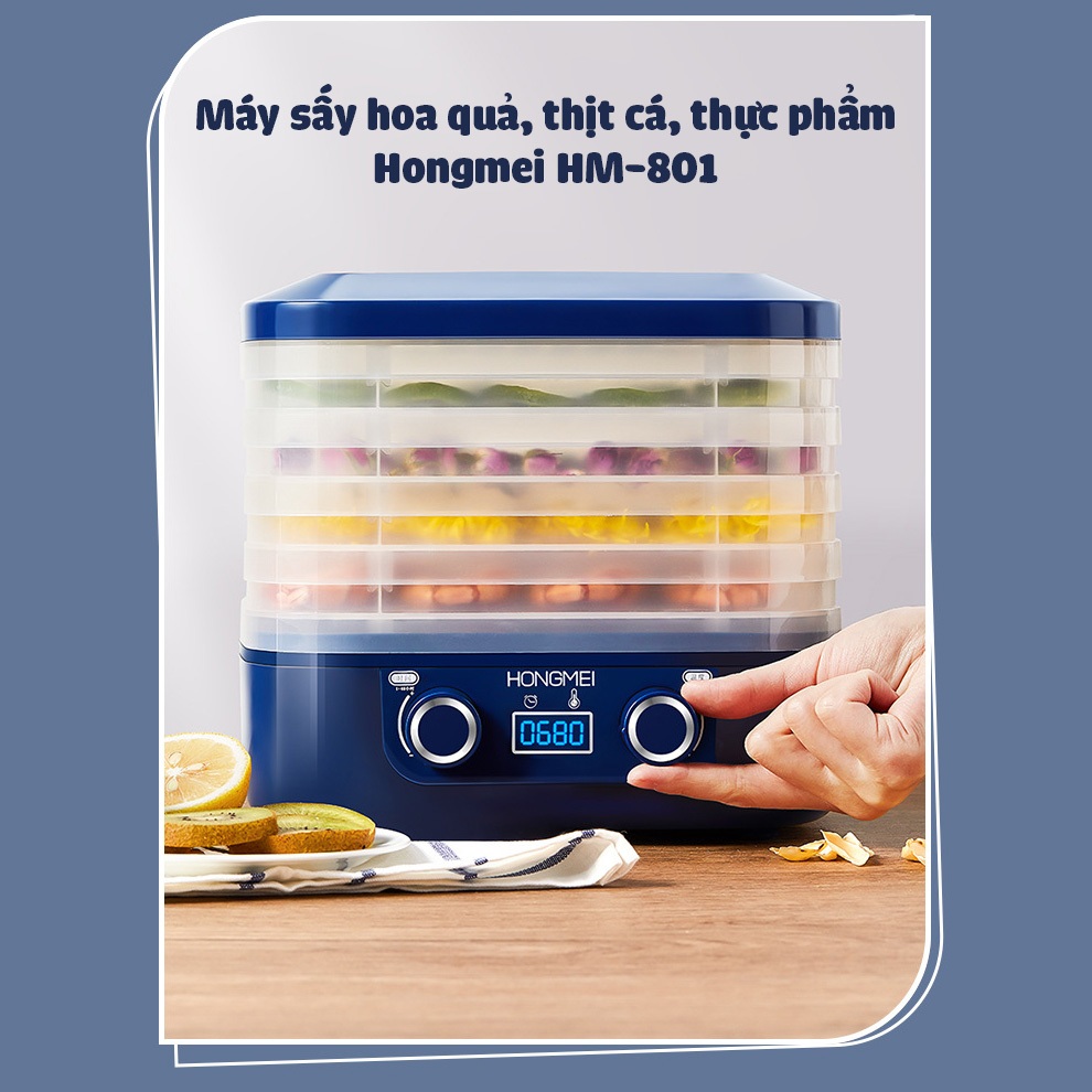 Hongmei HM-801 ผลไม้ 5 ชั้น + ปลาเนื้อ + เครื่องอบอาหาร แปลงจานได้ง่าย หลากหลายวิธี