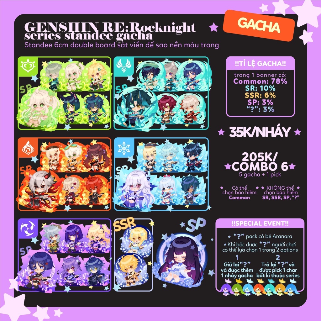 [AVAILABLE] Genshin Impact COMBO 6 BLIND BAGS with INSURANCE (5 gacha + 1 pick)/FULL BANNER SET Standee RE: Rocknight - READ DESCRIPTION CAREFULLY
