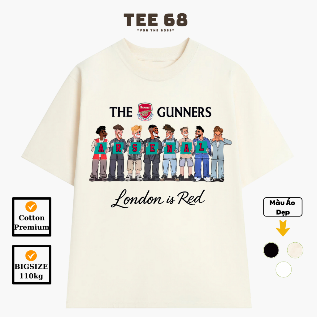 Arsenal The Band Local Brand Football T-shirt Tee 68 Cotton 100% Oversize Men Women