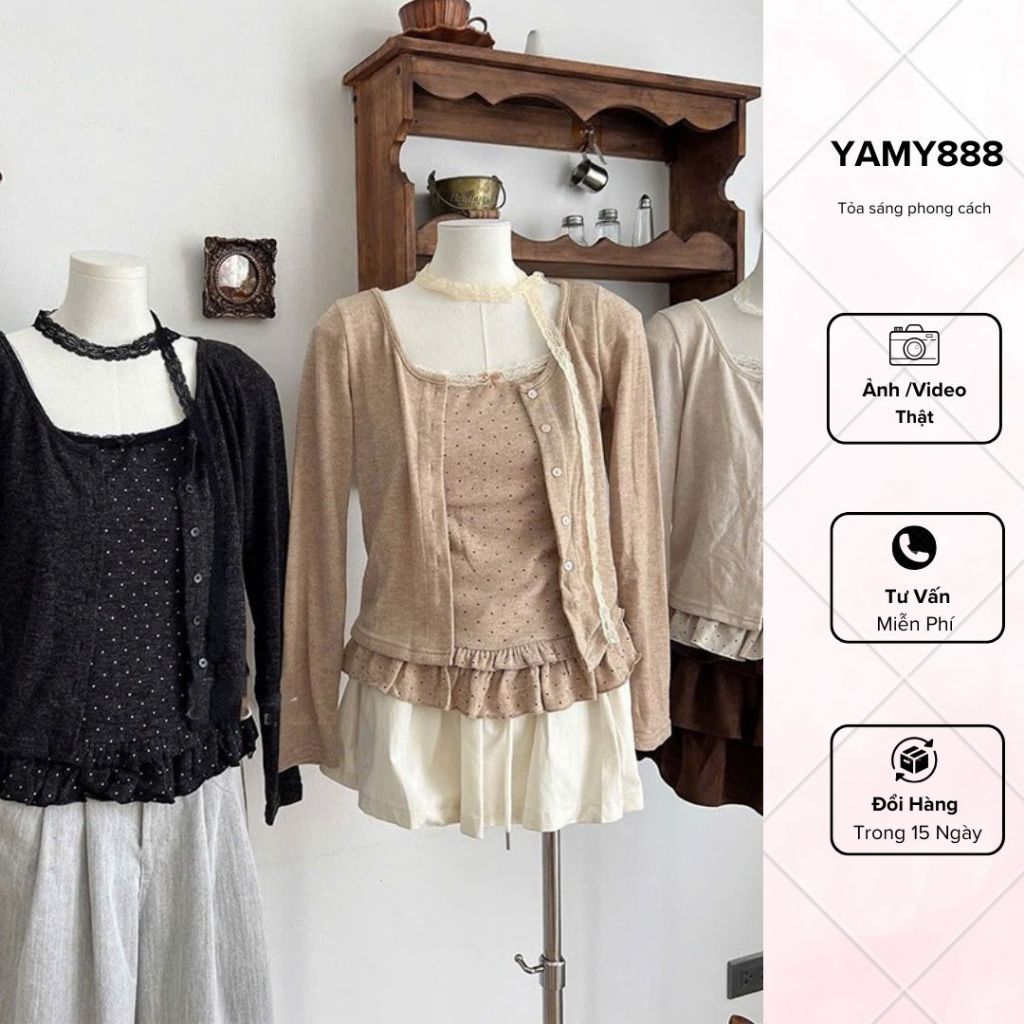 ชุดคาร์ดิแกนน้ําหนักเบาพร้อมเสื้อคลุมเร้าใจ Ap357 - Yanmy888