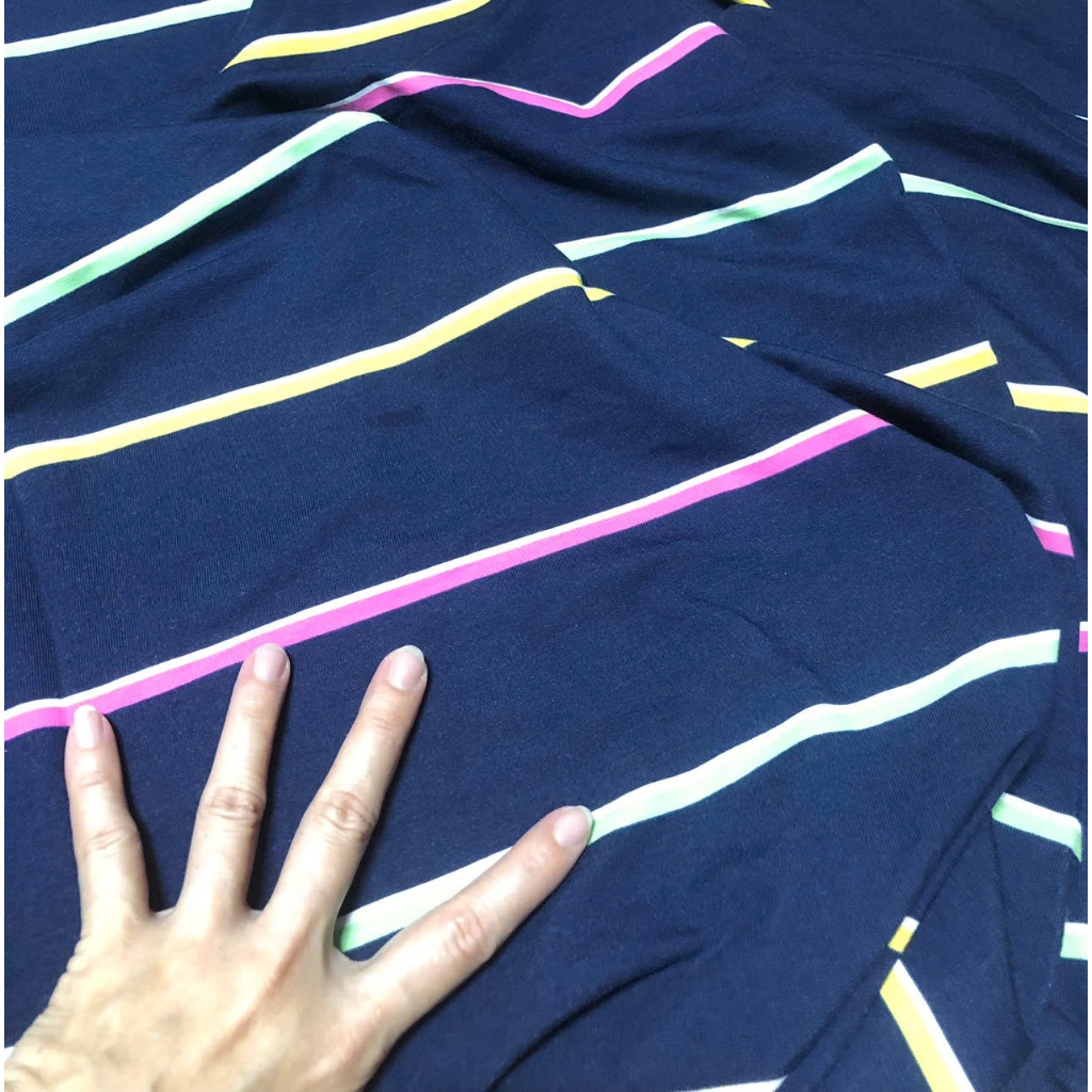 A470 - ผ้าคอตตอนลายทาง (1.5m x 1.8m) หนา แข็งแรง 4 ทาง