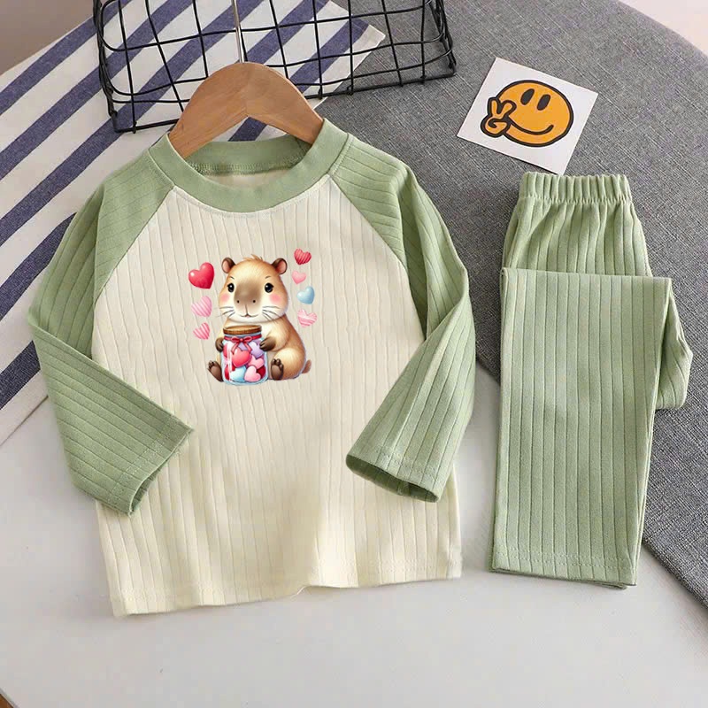 SOFT RIBBED LONG-Sleeve GIRLS SUIT – CUTE PICTURE DG168