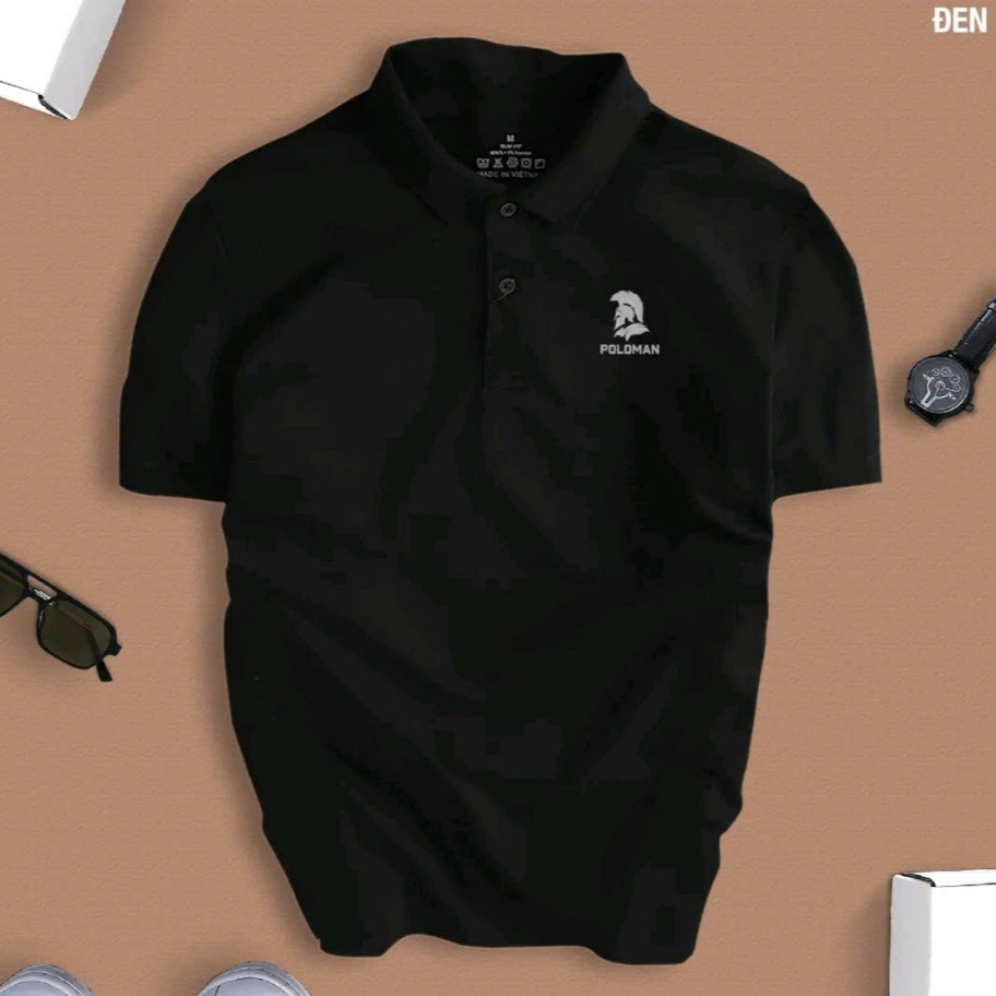 Basic WARRIAMAN เสื้อยืดโปโลผู้ชายคอปกเปิด หรูหราหรูหรา หนังจระเข้ CVC