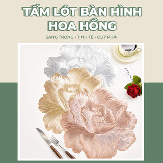 Tấm Lót Bàn Ăn PVC Cao Cấp Chịu Nhiệt, Lót Bàn Ăn Họa Tiết Sang Trọng Phong Cách Châu Âu 38Cm