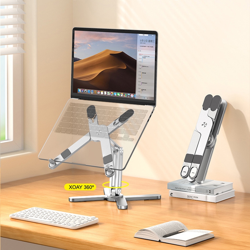 ขาตั้งอะลูมิเนียมอัลลอยด์ทนทาน 360 หมุนได้สําหรับ iPad Macbook Laptop N86