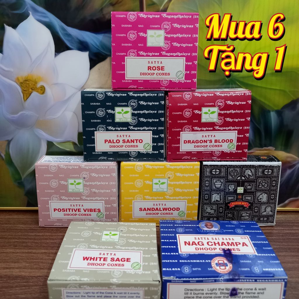 นากจําปาไม้จันทน์ Super Hit Dargon Blood Palo Santo White Sage Satya อินเดีย