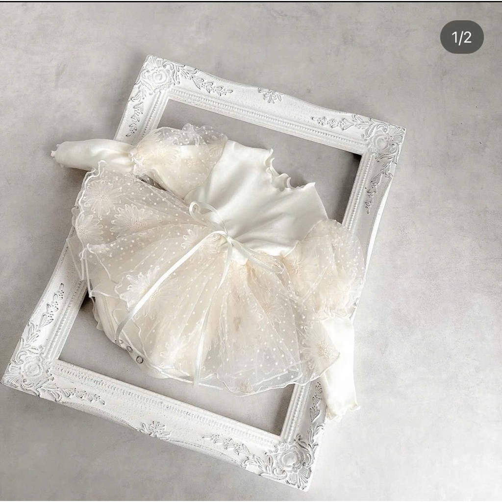 MIXO.HN SHOP ชุดบัลเล่ต์แขนยาวและคอปกลูกไม้หรูหราสําหรับเด็กผู้หญิงตั้งแต่ 5-13 กก. WS185N