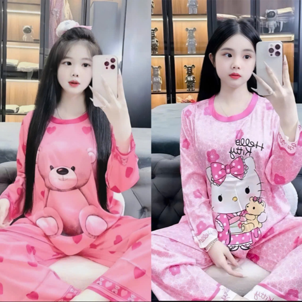 4-15 YEARS OLD ชุดนอนสําหรับเด็กผู้หญิงพิมพ์ลาย 3D ผ้ายืดหยุ่นนุ่มสบาย M50