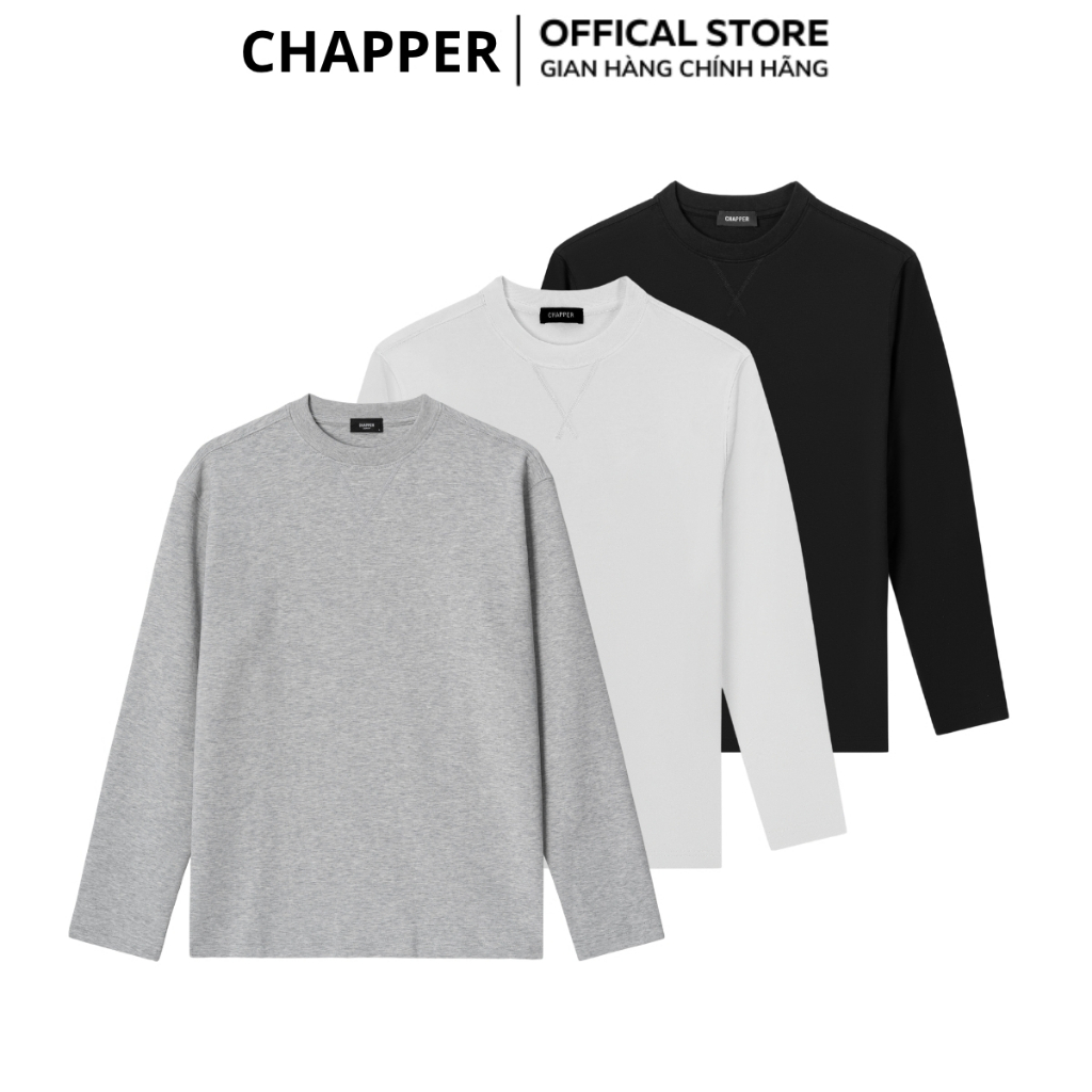 CHAPPER เสื้อยืดแขนยาวคอปกปักไขว้ - ADP005