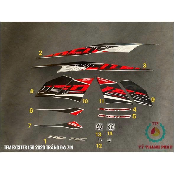 2020 Ex 150 สติ๊กเกอร์ติดรถ Led (รถสีแดงและสีขาว) 2NDU (ชิ้น)