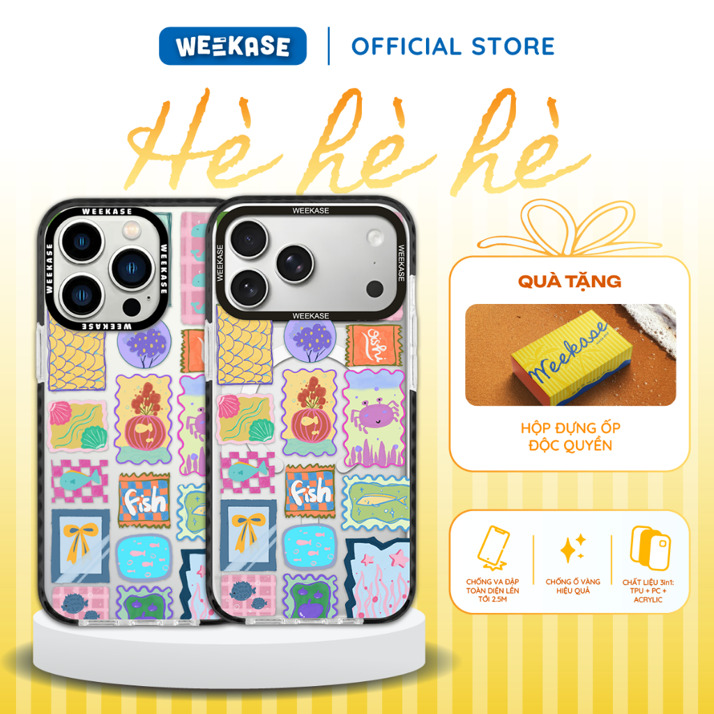[GIVE BOX] Weekase กันกระแทก iPhone Hard Case พิมพ์ฤดูร้อนฤดูร้อน WK0014 - Premium Impact Case 2.0
