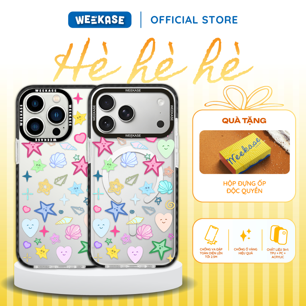 [GIVE BOX] Weekase กันกระแทก iPhone Hard Case พิมพ์ฤดูร้อนฤดูร้อน WK0013 - Premium Impact Case 2.0