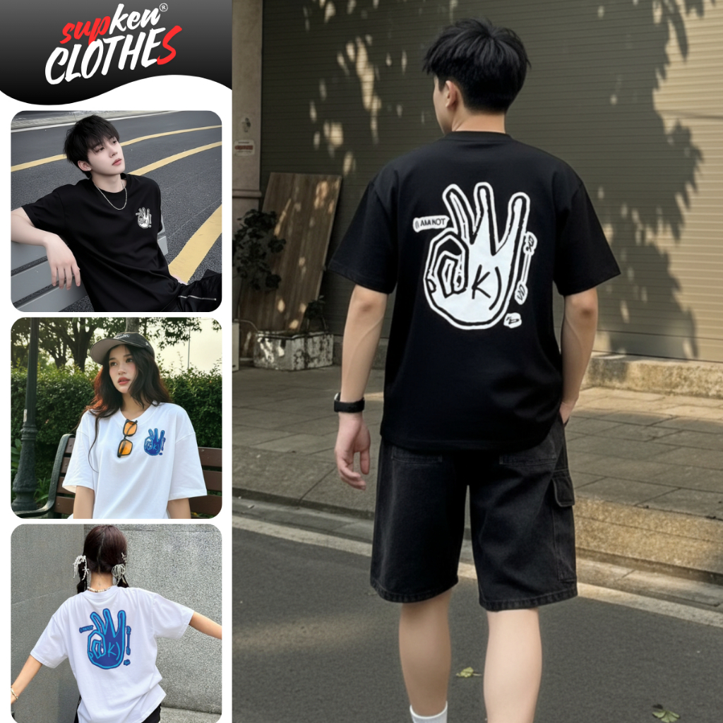 เสื้อยืดโอเวอร์ไซส์ Unisex SUPKEN A399 - Cotton 100% OK!  Artistic Print สตรีทแวร์มาก