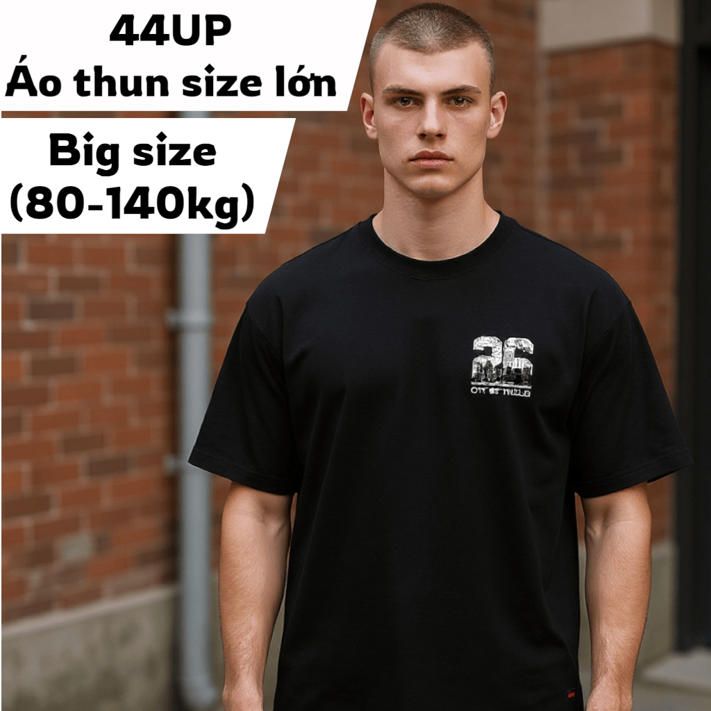 เสื้อยืดผ้าฝ้ายไซส์ใหญ่สําหรับผู้ชายเสื้อยืดพิมพ์ลายยืดไซส์ใหญ่ผ้าไม่ระบายเท่ๆ - BF.AT.37B