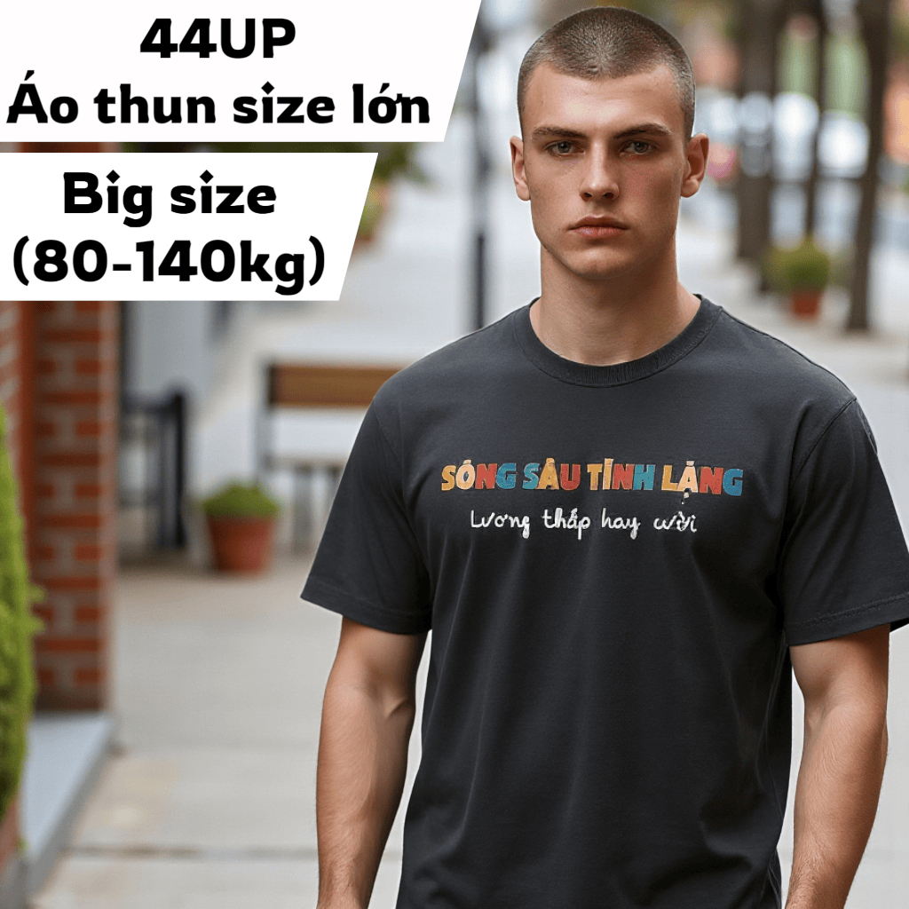 เสื้อยืดผ้าฝ้ายไซส์ใหญ่สําหรับผู้ชายเสื้อยืดพิมพ์ลายยืดไซส์ใหญ่ผ้าไม่ระบายเท่ๆ - BF.AT.38G