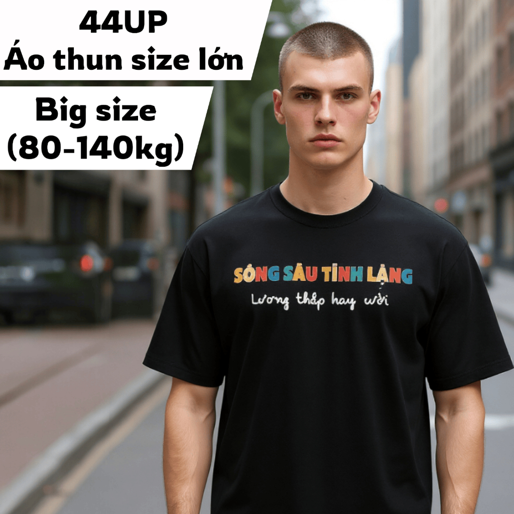 เสื้อยืดผ้าฝ้ายไซส์ใหญ่สําหรับผู้ชายเสื้อยืดพิมพ์ลายยืดไซส์ใหญ่ผ้าไม่ระบายเท่ๆ - BF.AT.38B