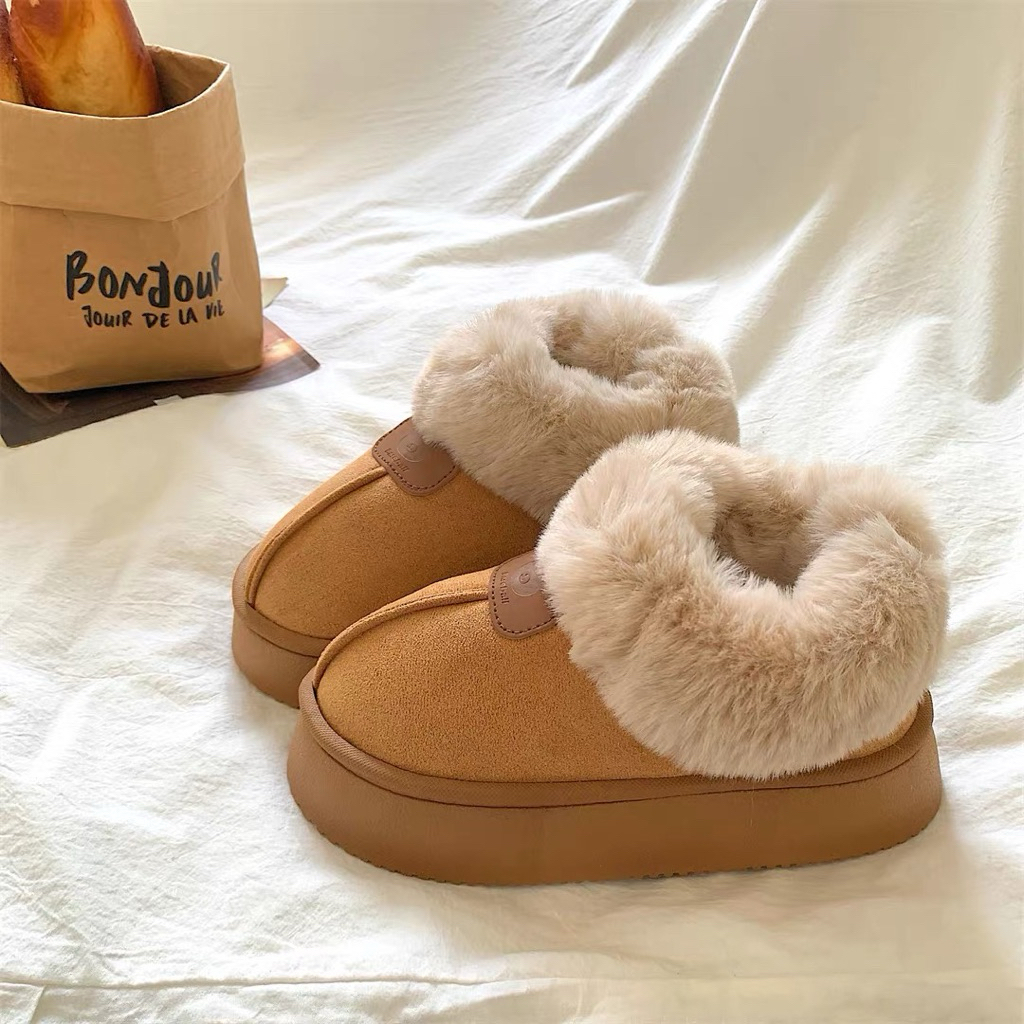 QC รองเท้าบูทหนังกลับให้ความอบอุ่น