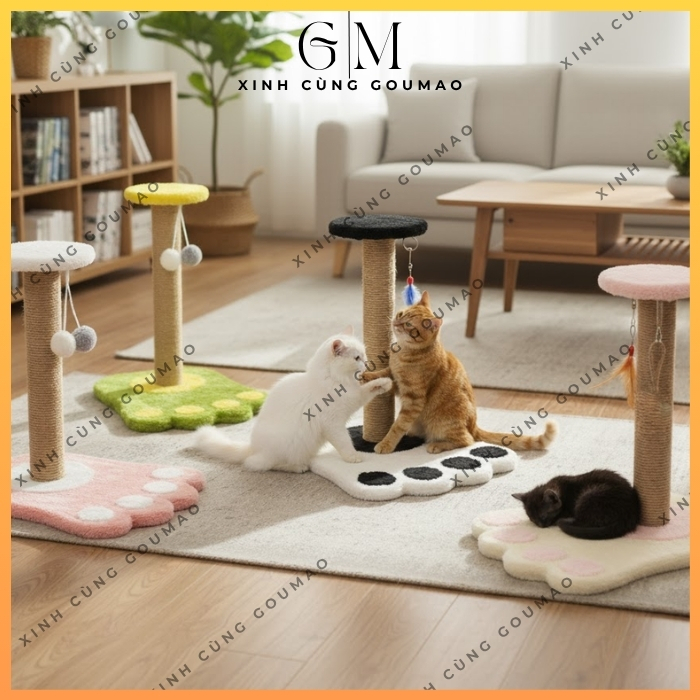 FOOT-SHAPED NAIL GRINDING CORNER – PHYSICAL PLAYING CORNER สําหรับ PET CATS