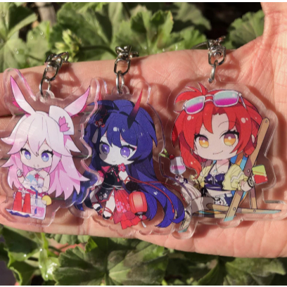 Honkai Impact 3 Raiden Mei Murata Himeko พวงกุญแจวัสดุอะคริลิคใส