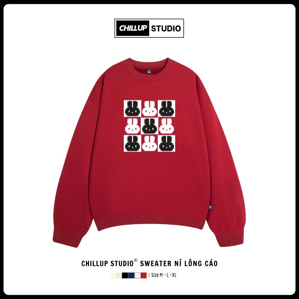 CHILLUP STUDIO Fox Fur เสื้อกันหนาวพิมพ์รหัสกระต่าย - TC246 นุ่มและเรียบ Unisex Warm Winter สําหรับผ