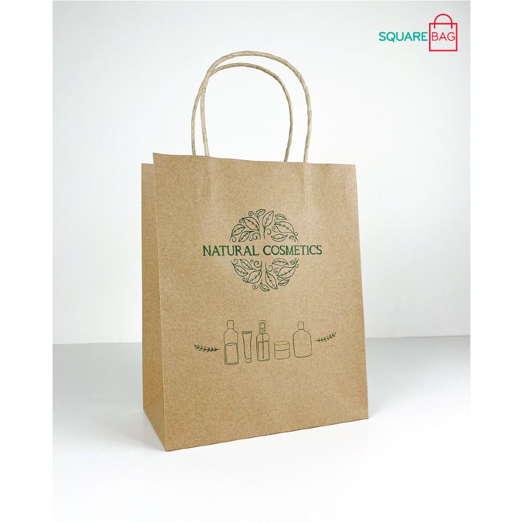 COSMETICS กระเป๋าใส่กระดาษ KRAFT COSMETICS คอมโบ 10 ถุง