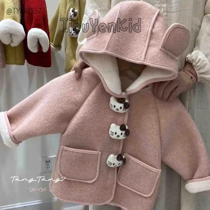 เสื้อผ้าเด็กผู้หญิง เสื้อโค้ทแมวสีชมพูยาว 9-25กก. AK557 Tieu Yen KID
